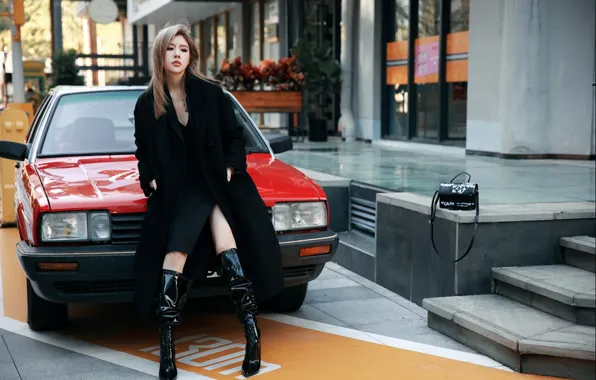 Car, Beautiful, Asian, Model, Woman, Jacket, Pretty, Japanese