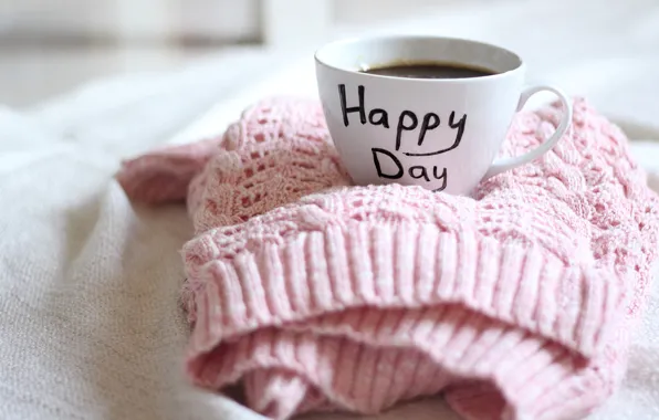Picture Cup, happy, sweater