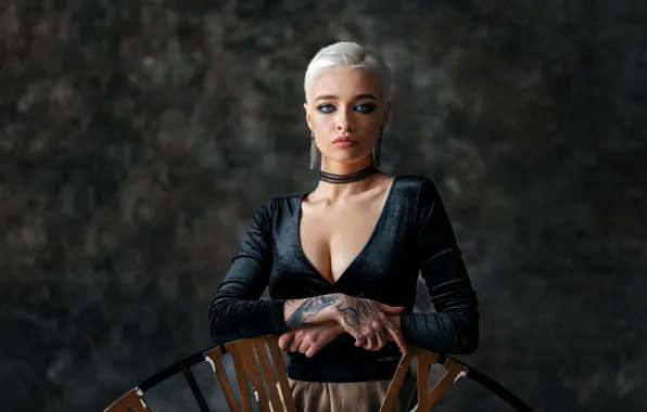 Look, dress, tattoo, blonde, tattoo, tattoo, Anastasia Khamraeva, Anastasia Khamraeva