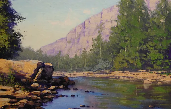 River, figure, art, artsaus, colorado river painting