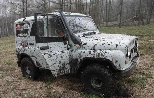 Mountains, nature, travel, spring, dirt, SUV, offroad, uaz