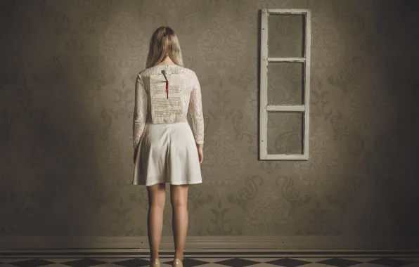 Picture girl, fantasy, back, dress, nails, Rules of Vanity, Petri Damstén
