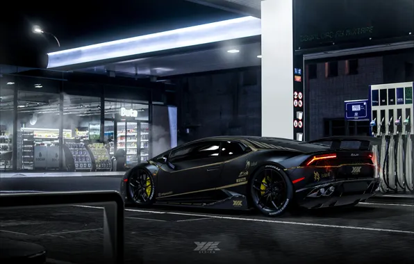 Auto, Black, Night, Lamborghini, Machine, Dressing, Auto, Black