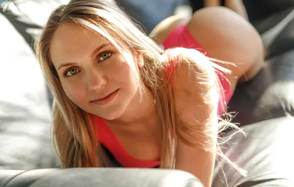 Girl, figure, ass, bodysuit, model, women, blonde, smiling