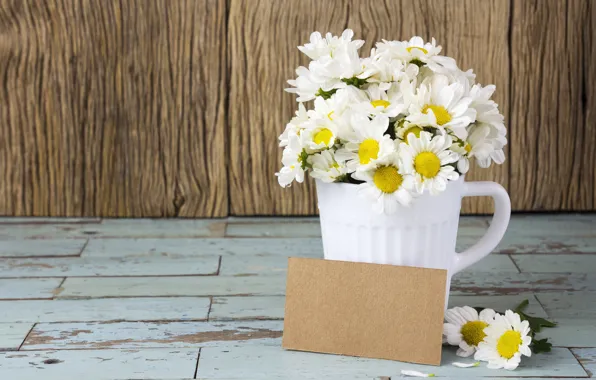 Flowers, chamomile, mug, flowers, romantic, mug, camomile