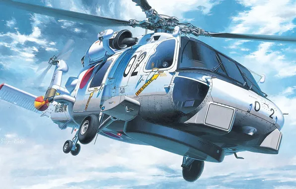 Picture Sikorsky, The self-defense forces of Japan, carrier-based ASW helicopter, Anti-Submarine Helicopter, SH-60J Sea Hawk
