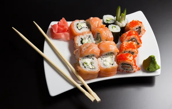 Fish, caviar, sushi, seafood