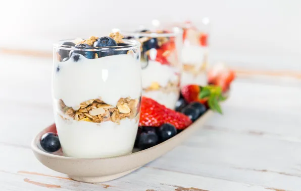 Picture berries, Breakfast, cereal, Yogurt