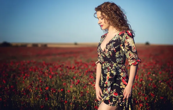 Picture girl, flowers, nature, Alba