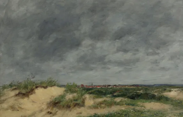 Landscape, picture, Eugene Boudin, Eugene Boudin, Dunes in Berck