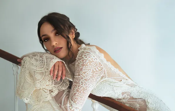 Look, girl, pose, background, dress, María Gonzalez