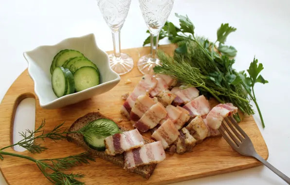 Picture greens, cucumbers, appetizer, fat