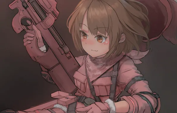 Weapons, soldiers, girl, Sword Art Online, Sword Art Online Alternative: Gun Gale Online