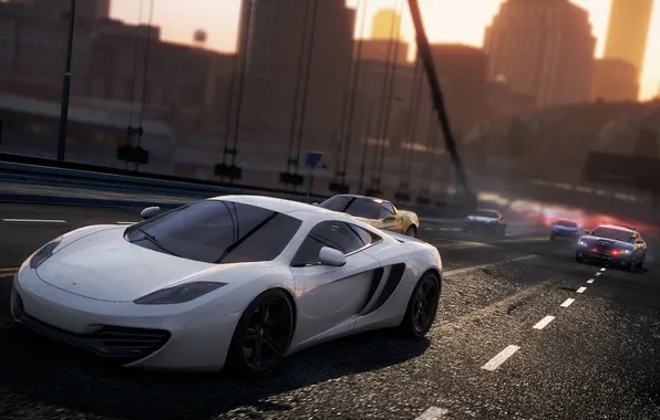 Picture the city, race, chase, McLaren MP4-12C, need for speed most wanted 2