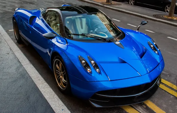 Picture supercar, paris, blue, exotic, pagani, to huayr, hypercar