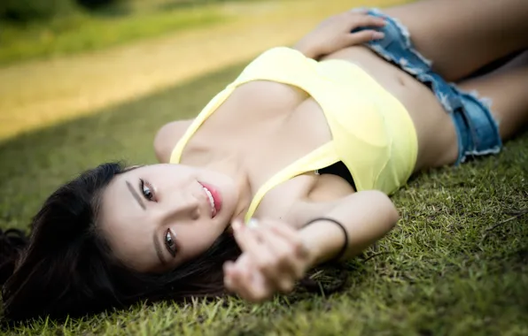 Shorts, tongue, Oriental girl, chingcho Chang