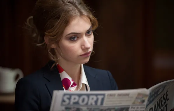 The film, actress, brunette, costume, Dirt, newspaper, the role, Imogen Poots