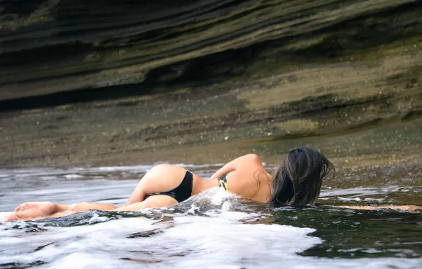 Swimsuit, ass, girl, surf, Marvin Chandra