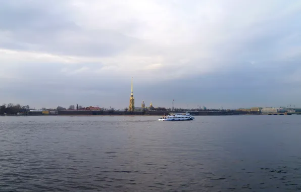 Spring, River, Saint Petersburg, boat, Fortress, Neva, Petersburg, Petropavlovka