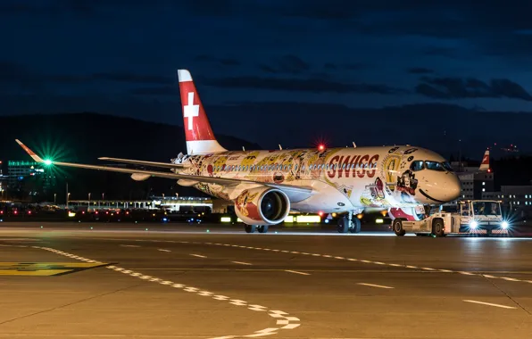 Lights, the plane, the airfield