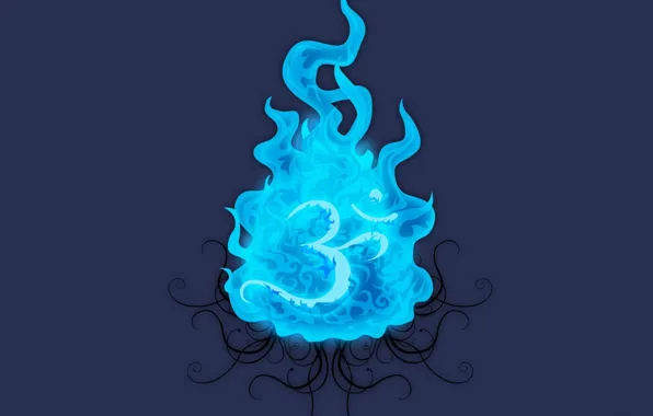 Picture blue, fire, vector