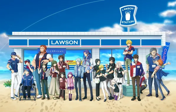 Picture children, girls, stay, guys, company, saber, lancer, characters