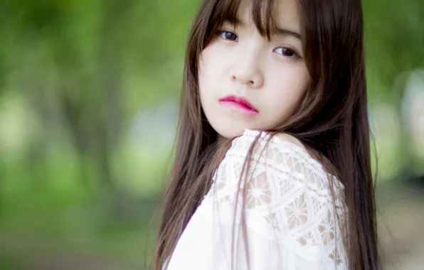 Red, women, face, asian, portrait