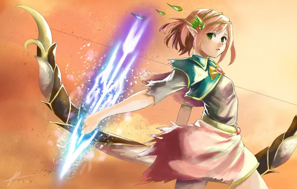 Elf, bow, art, girl, arrows