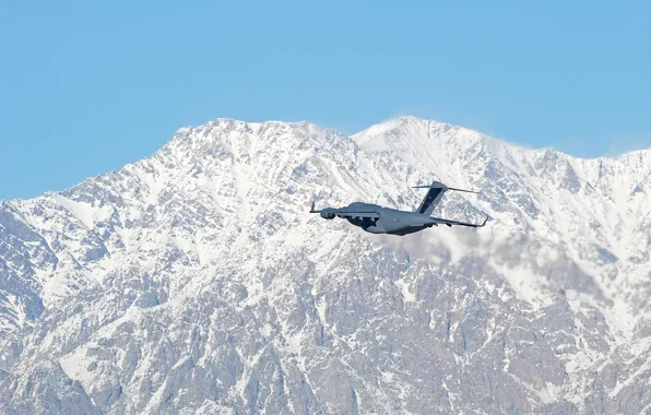 Flight, mountains, the plane, strategic, military transport, C-17, Globemaster III