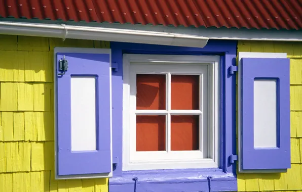 Picture paint, home, window, shutters