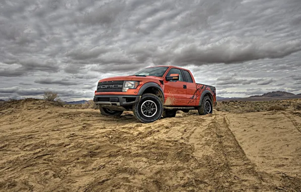 Picture road, machine, dirt, Ford, auto wallpspers, ford f150 svt raptor
