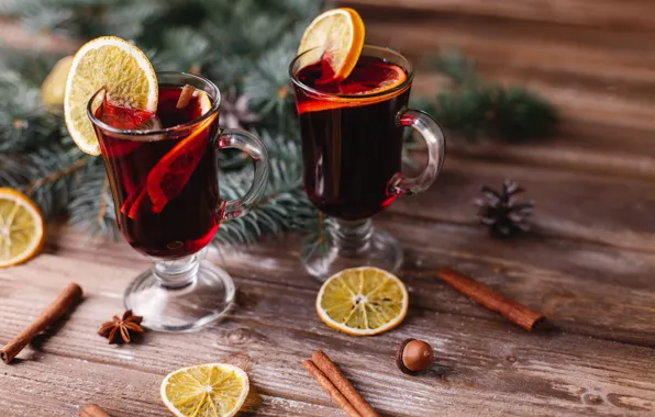 New year, orange, drink, cinnamon, decor, Anis, Mulled wine, Svetlana Kolpakova