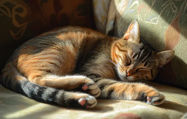 Cat, cat, stay, sleep, chair, paws, sleeping, lies