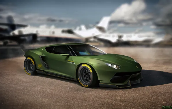 Auto, Figure, Lamborghini, Machine, Art, Supercar, Rendering, Asterion