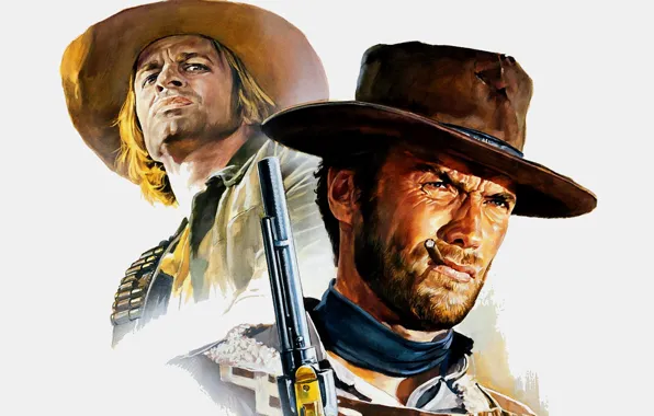 Picture cinema, gun, weapon, hat, 1965, man, movie, Clint Eastwood