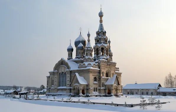 Picture cold, winter, snow, Wallpaper, temple, wallpaper, Russia, Church of the Savior