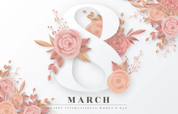 Holiday, the inscription, spring, figure, March 8, date, congratulations, eight