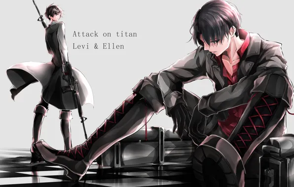 Weapons, guys, Levi, Ellen, Attack on titan