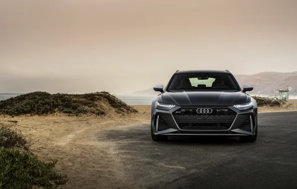 Picture Audi, front, universal, RS 6, 2020, 2019, dark gray, V8 Twin-Turbo