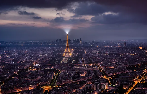 Light, night, the city, lights, France, Paris, tower, home