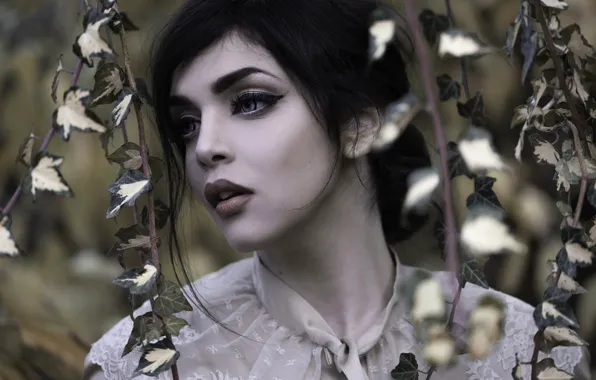Look, girl, face, arrows, model, makeup, ivy, Joachim Bergauer