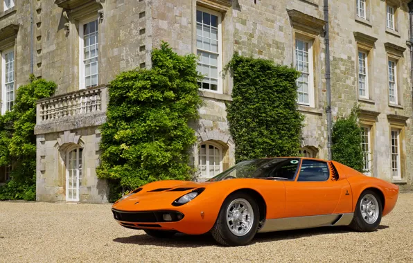 Picture Lamborghini, House, Orange, Miura