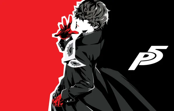 Joker, guy, monochrome, Person 5, Persona 5