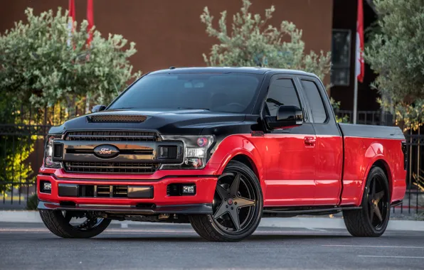 Ford, Red, Front, Black, F-150, Pickup, SEMA 2017, RK Sport