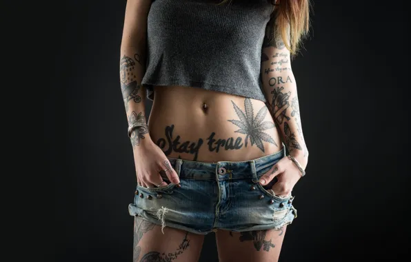 Woman, model, tattoos