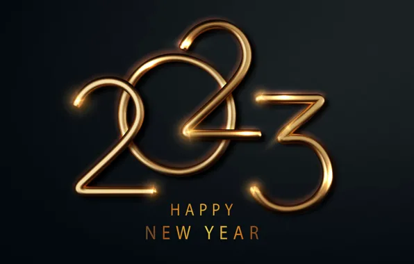 Gold, New Year, figures, metal, golden, happy, New Year, glitter