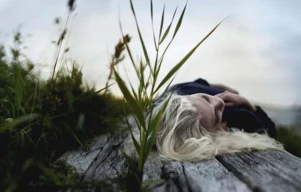 The sky, girl, background