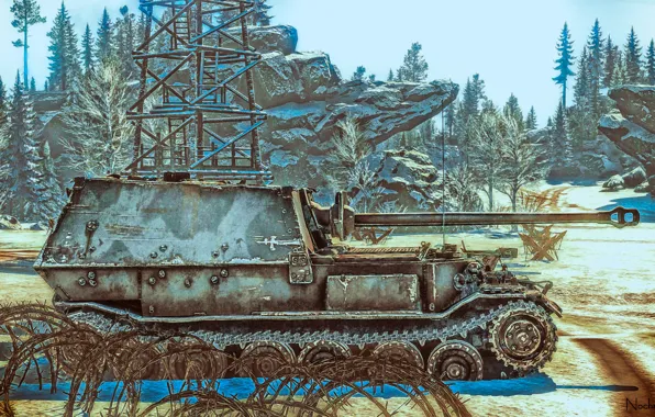 Picture SAU, Sd.Car.184, German, Ferdinand, Elefant, Tank fighter, War Thunder, Screenshot