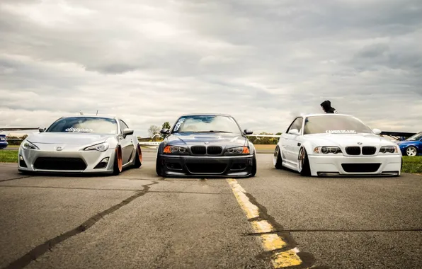 Wallpaper bmw, white, subaru, black, toyota, jdm, tuning, germany, low ...