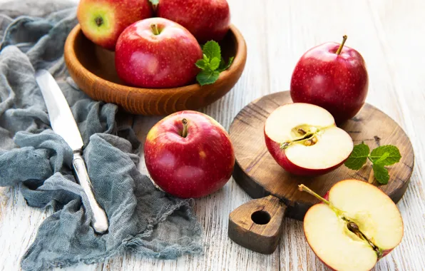 Apples, bowl, fruit, ripe, Olena Rudo